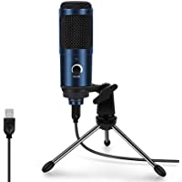 Micrófono USB- ARCHEER PC Micrófono de Condensador Profesional con Trípode-Plug and Play para Entretenimiento en casa…